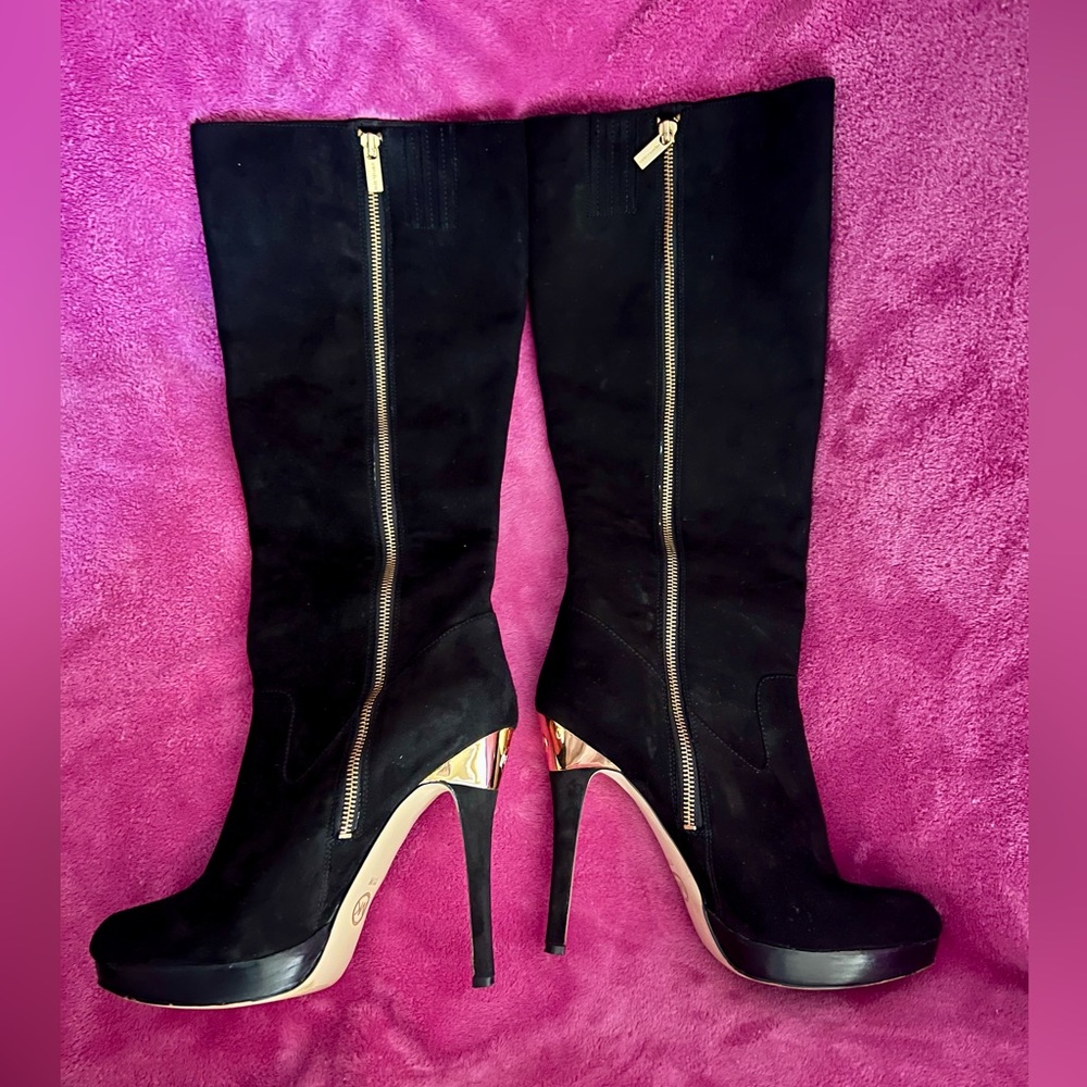 Micheal Kors Knee High Black Suede Boots
